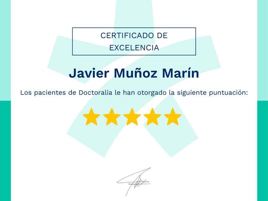 El Dr. Javier Muñoz Marín vuelve a recibir la distinción de excelencia por Doctoralia